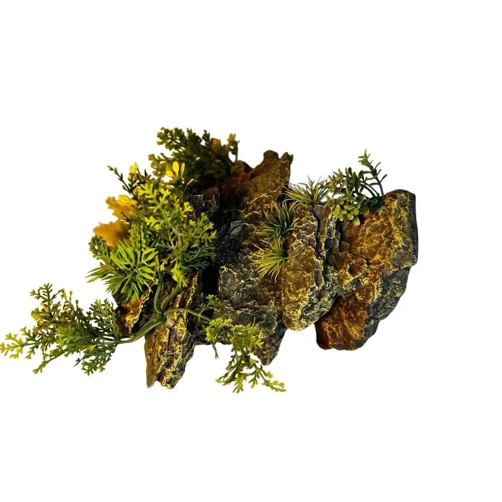 Simulated Canyon Aquarium Decoration Fish Tank Ornament With Faux Foliage